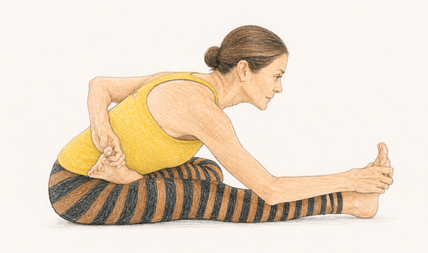 Seated Half Bound Lotus Forward Bend Pose yoga tutorial